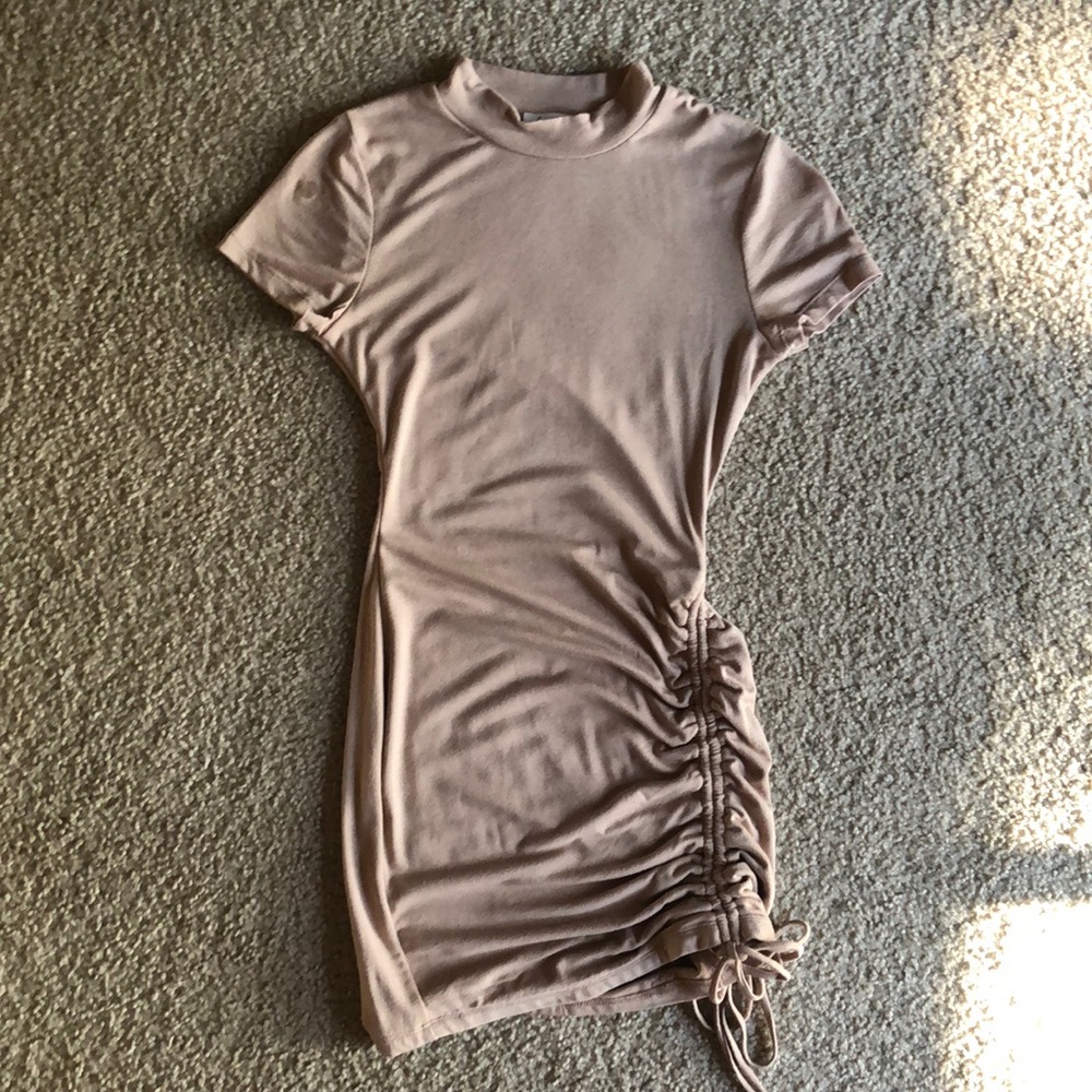 Nude Ruched-Side Knit Dress (Shop Starlow Brand)